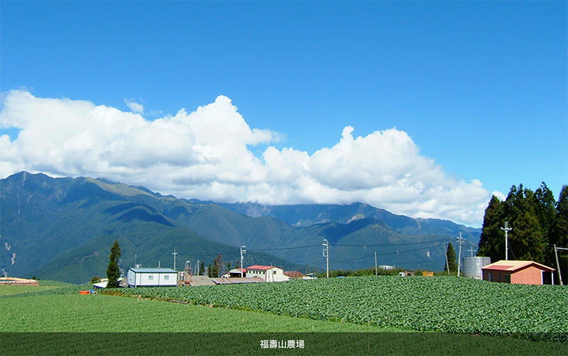 「福寿山農場」は1945年ごろ、引退した兵士たちの再雇用の場として作られた農場で、標高2,200mあまりの高山気候から、りんご・梨の生産がよく知られています